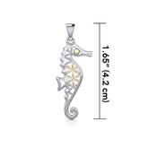 Silver and Gold Flower of Life Seahorse Pendant MPD5299 - Pendant